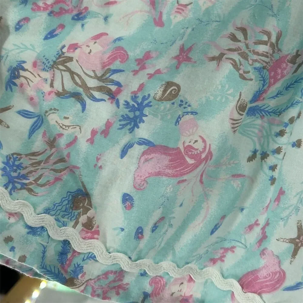 Isaac Mizrahi Girls' Mermaid Print Full Dress Lined Size 7 Summer Casual